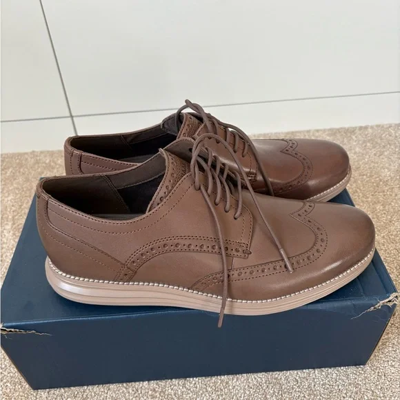 Cole Haan Truffle Wingtip Shoes - Picture 4 of 7